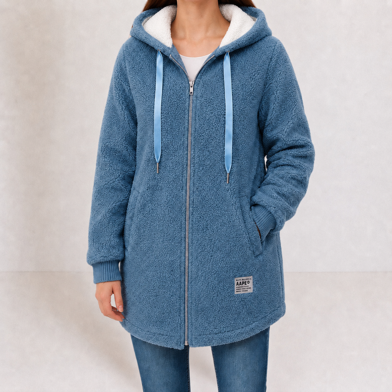 Leonie | Teddy Fleecejacke mit Kapuze