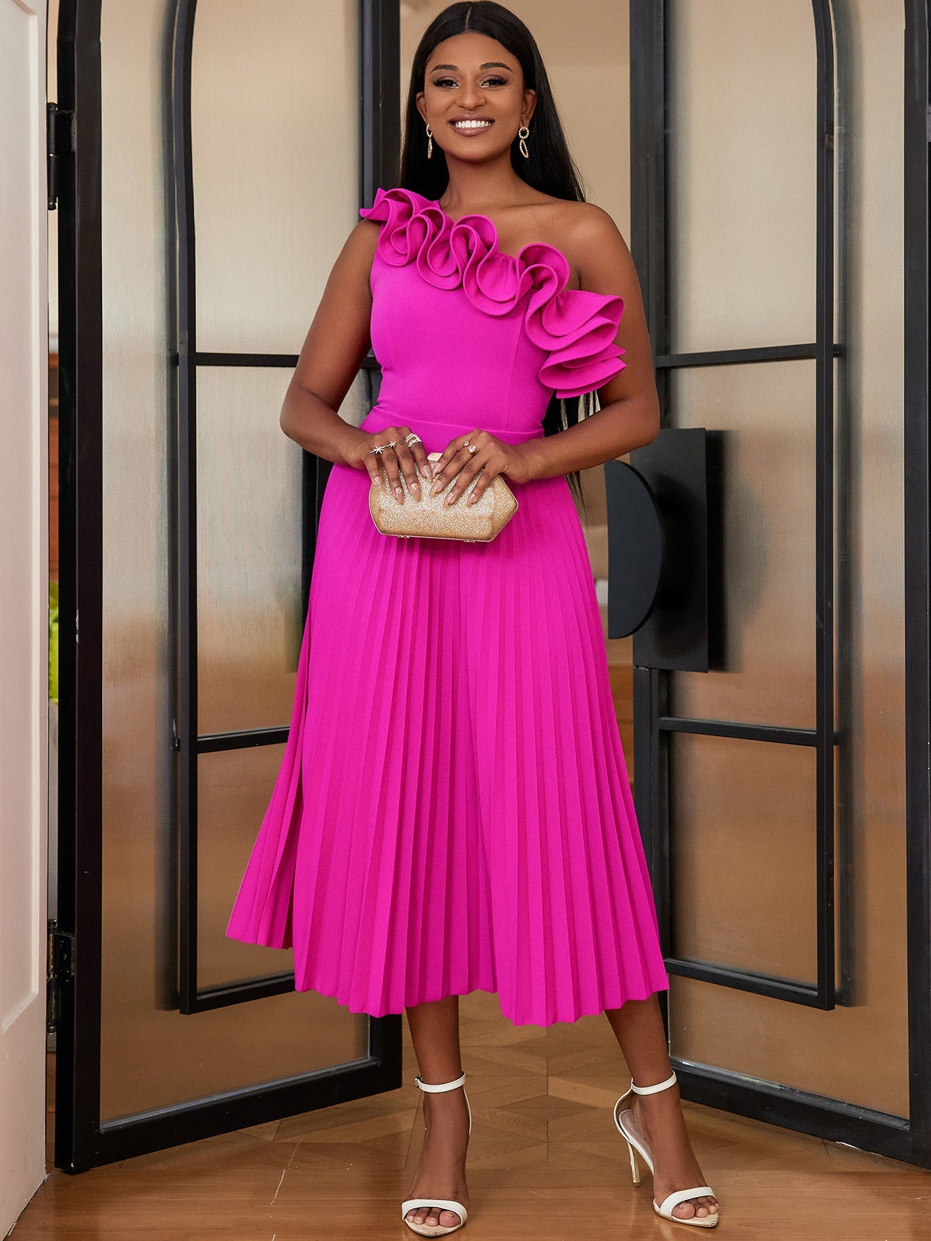 Adi™ - Elegant Asymmetrical One-Shoulder Evening Dress