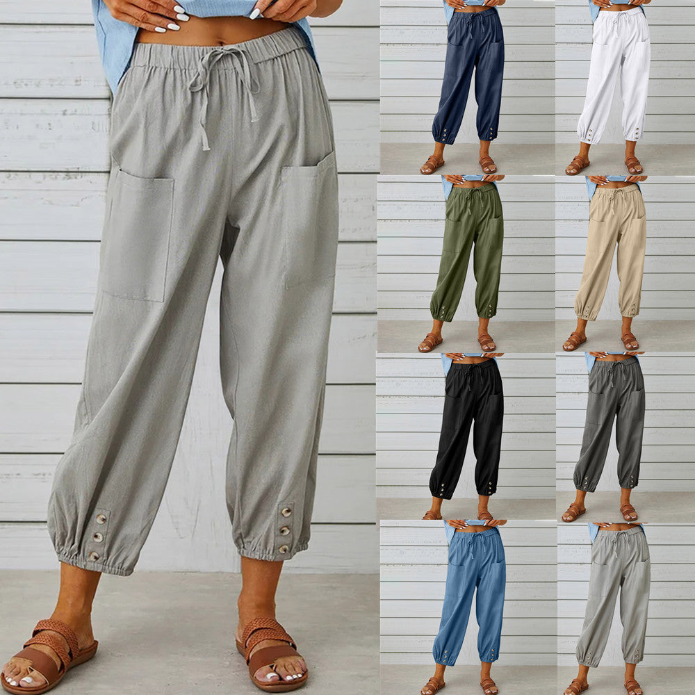 Sommerfeld | Weite Damenhose aus Baumwoll-Leinen-Mischung