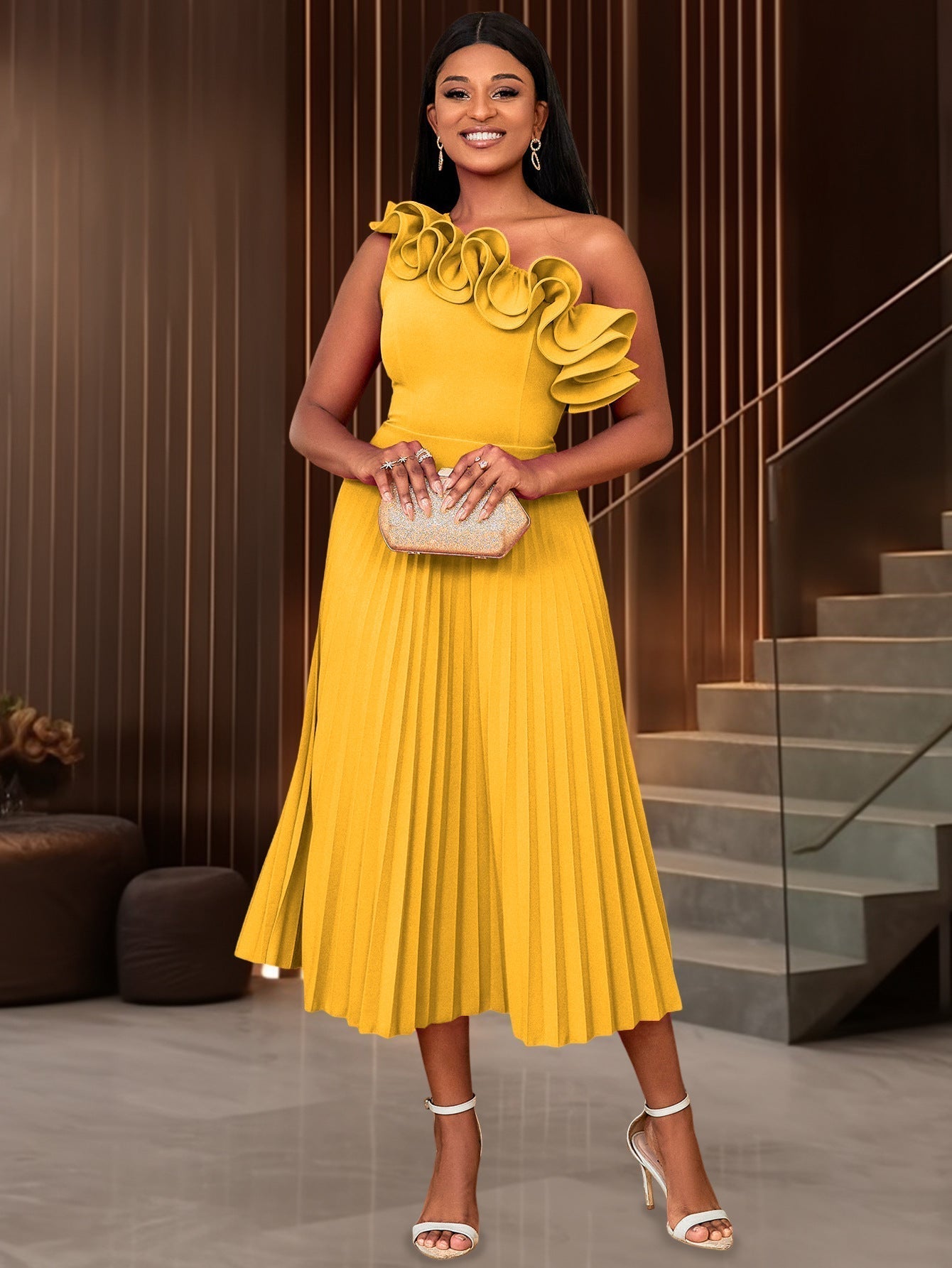 Adi™ - Elegant Asymmetrical One-Shoulder Evening Dress