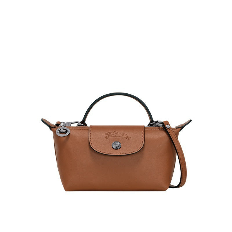 Braune Mini Leder Handtasche
