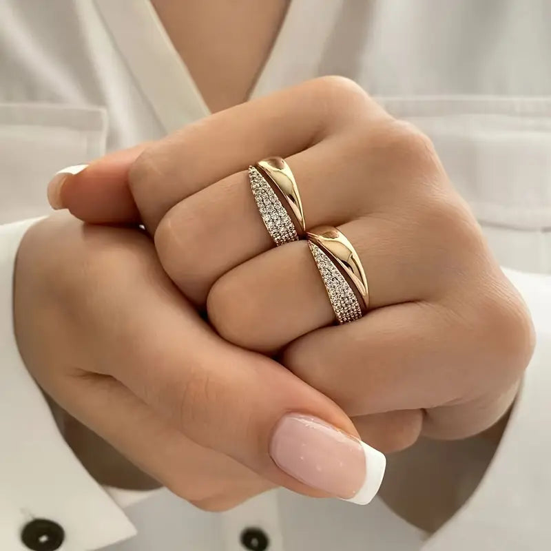 Sommerfeld | Eleganter Goldring mit funkelnden Steinen (Kaufe 1, erhalte 1 kostenlos)