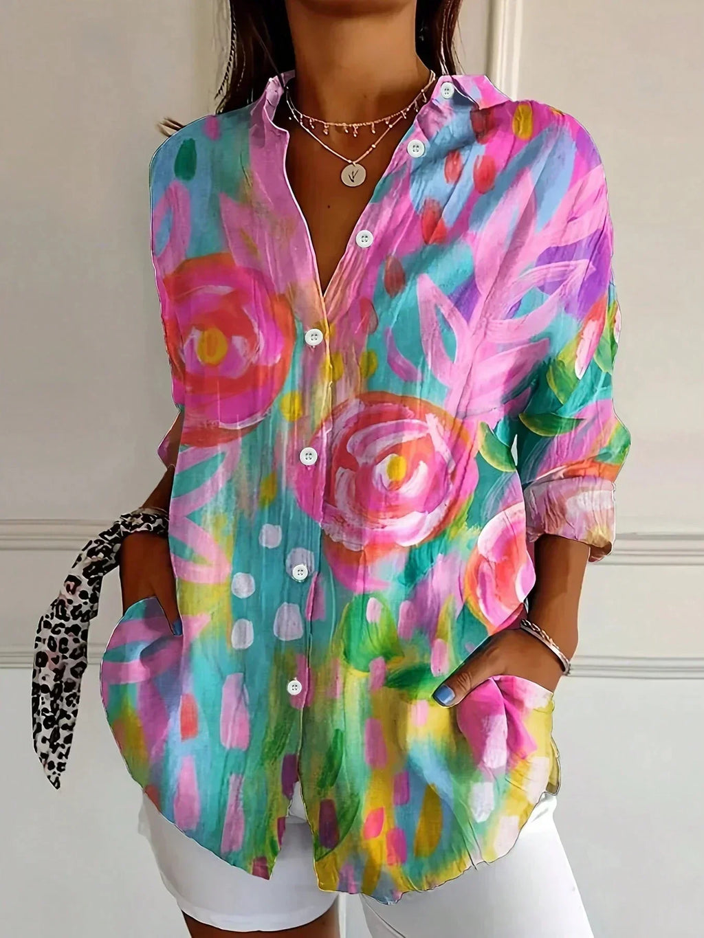 Shielo | Abstrakt gestaltete Bluse