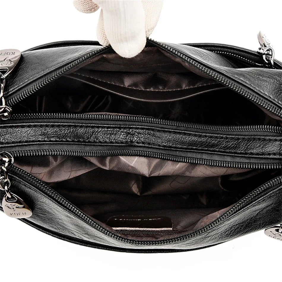 Paula | Klassische Vintage-Lederhandtasche