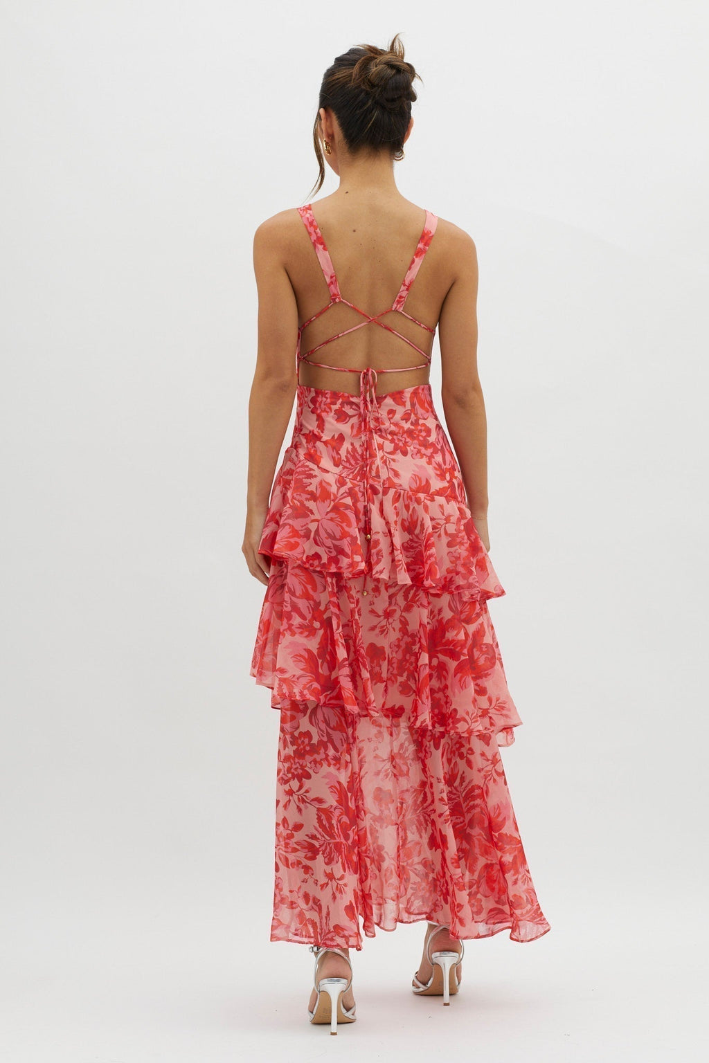 LISA | Maxi Dress with Floral Ruffles