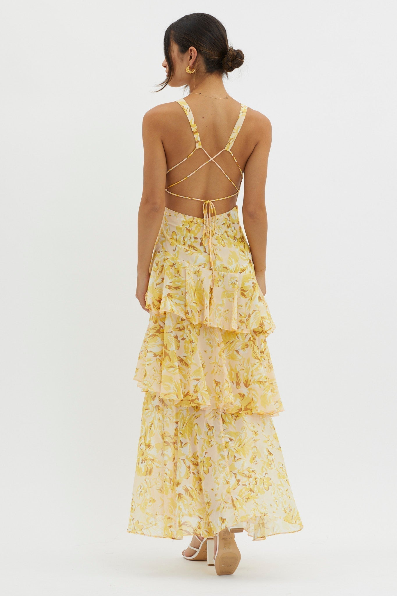 LISA | Maxi Dress with Floral Ruffles