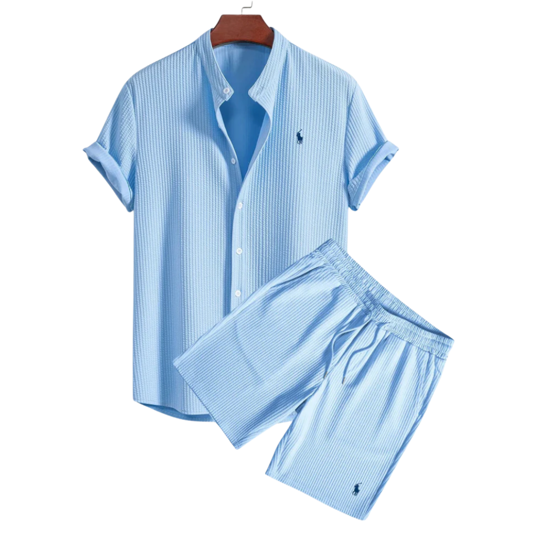 Herren Sommer-Outfit – Kurzarmhemd mit Shorts