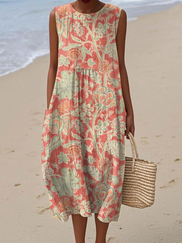 Beth™ Floral Midi Dress - Elegant Floral Design
