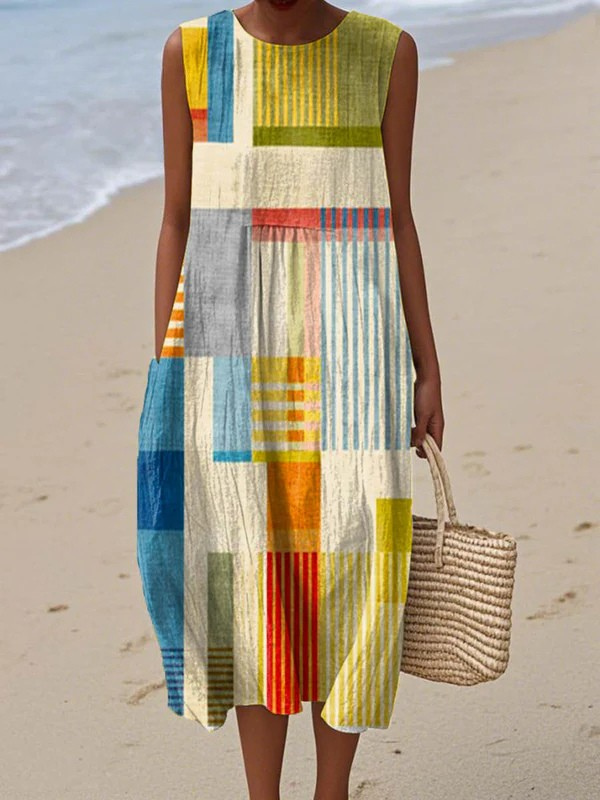 Eve™ Geometric Pattern Midi Dress