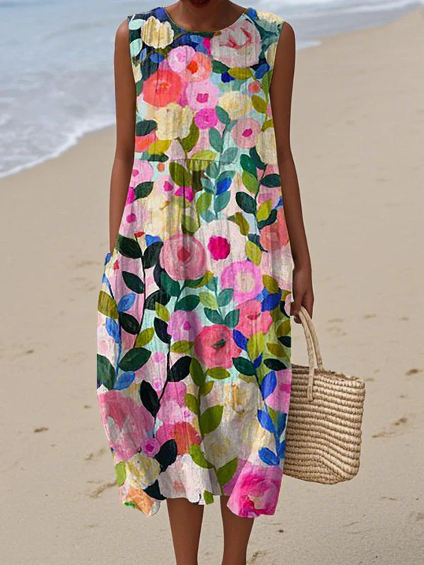 Ava™ Floral Print Midi Dress