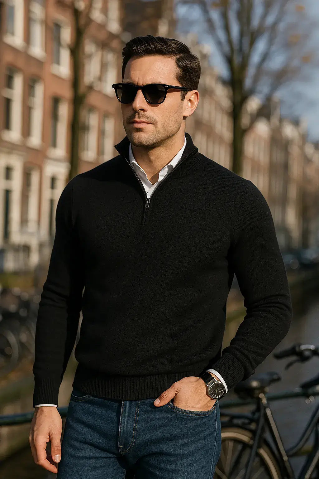 Sommerfeld™ | Windsor Herrenpullover mit Halbreißverschluss
