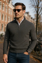 Sommerfeld™ | Windsor Herrenpullover mit Halbreißverschluss