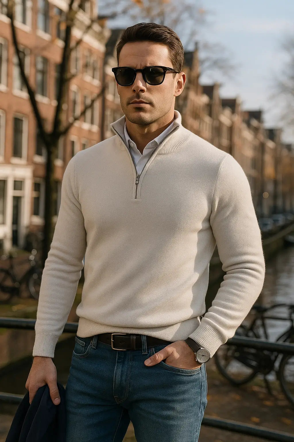 Sommerfeld™ | Windsor Herrenpullover mit Halbreißverschluss
