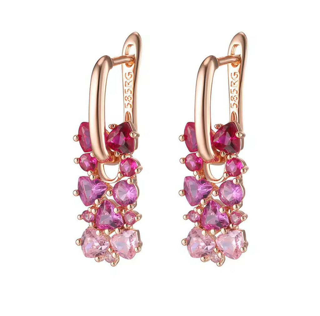 Gradient Stone Earrings for Breast Cancer Awareness
