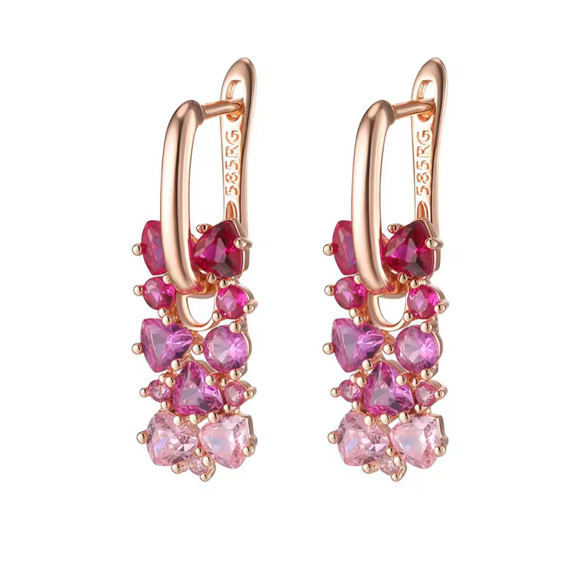 Gradient Stone Earrings for Breast Cancer Awareness