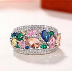 Trage die Hoffnung - Bunter Steinring zur Förderung des Brustkrebsbewusstseins
