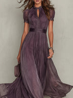 Ashley | Elegantes Vintage Chiffon Maxikleid