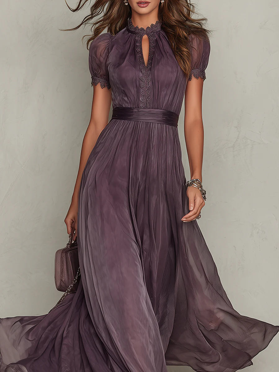 Ashley | Elegantes Vintage Chiffon Maxikleid