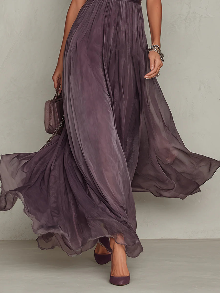 Ashley | Elegantes Vintage Chiffon Maxikleid