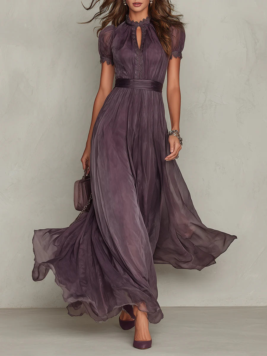 Ashley | Elegantes Vintage Chiffon Maxikleid