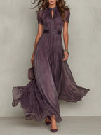 Ashley | Elegantes Vintage Chiffon Maxikleid