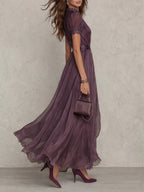 Ashley | Elegantes Vintage Chiffon Maxikleid