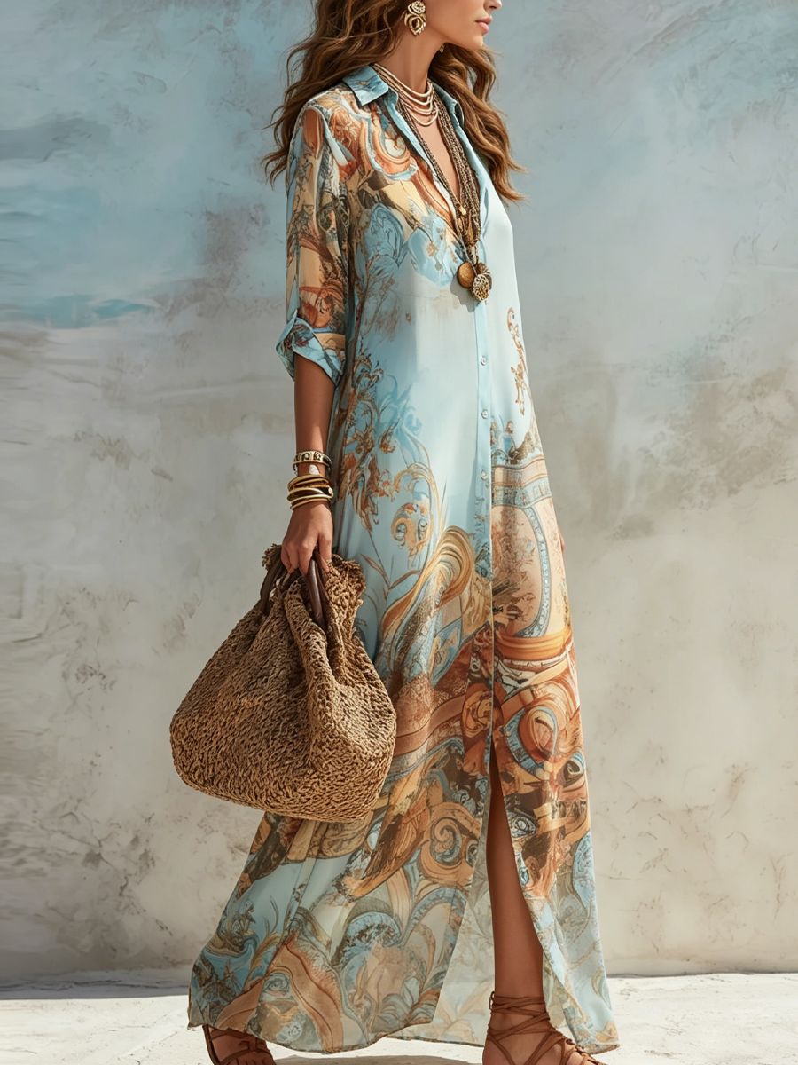 Marielle | Mediterranes Maxikleid