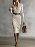 "Ayesha™ - Elegantes Rippstrickkleid" can be rewritten as "Ayesha™ - Stilvolles Rippstrickkleid".