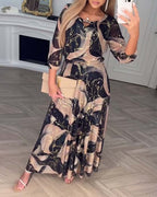 Gemustertes Chiffonkleid mit stilvollem Design