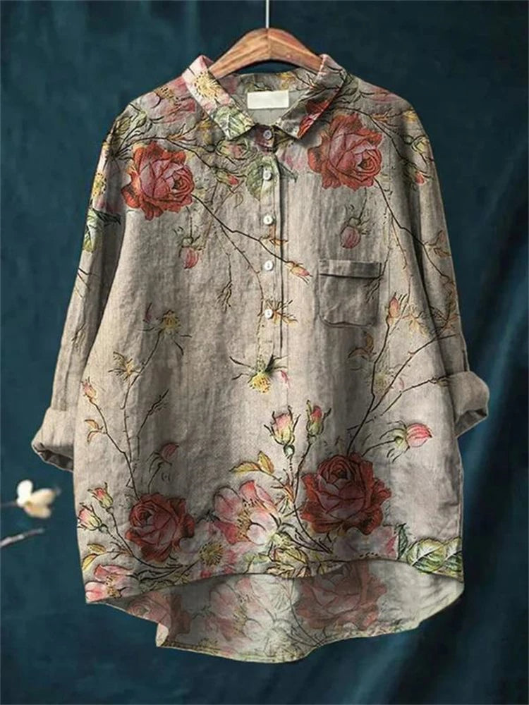 Amita | Vintage-Bluse mit Blumenmuster