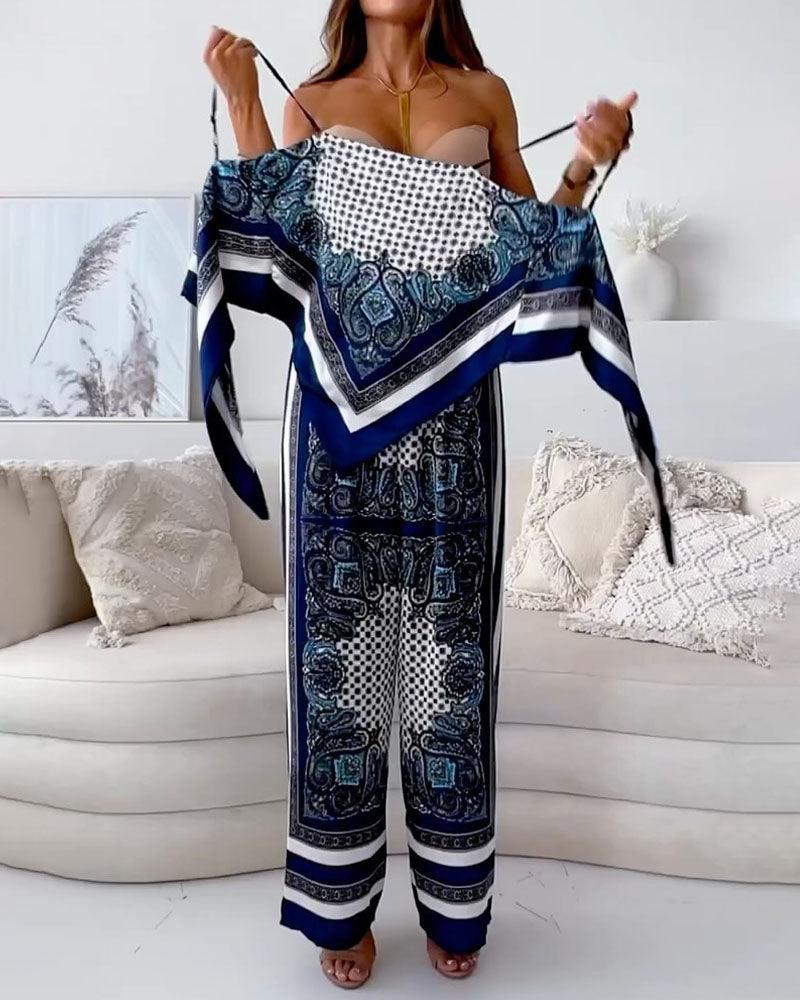 Helen | Elegantes Zweiteiliges Set mit Schnürweste und Hose für den Urlaub