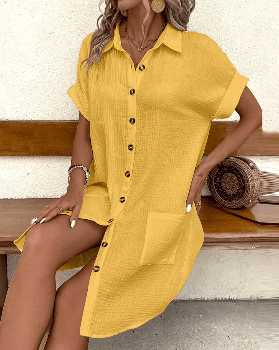 Luz™ - Bequemes Hemdkleid mit Knopfakzenten
