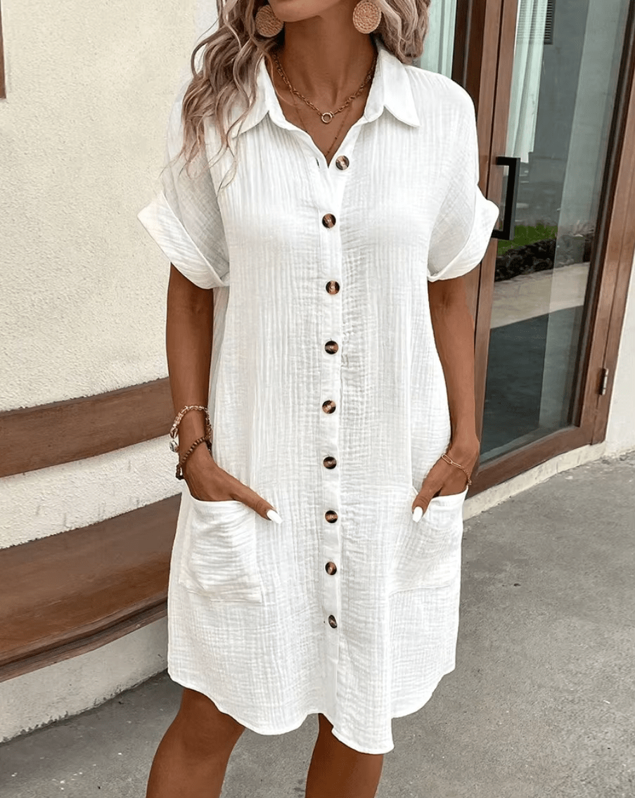Luz™ - Bequemes Hemdkleid mit Knopfakzenten
