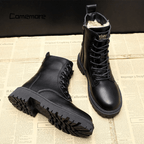 Sommerfeld™ | Elegante schwarze Leder-Winterstiefel