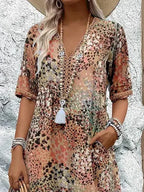 Sommerfeld | Leichtes Midikleid mit V-Ausschnitt