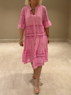 Emberly™ – Besticktes Kleid mit Knopfleiste und lässigem Schnitt