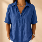 Estella | Bluse mit Kragen und V-Ausschnitt