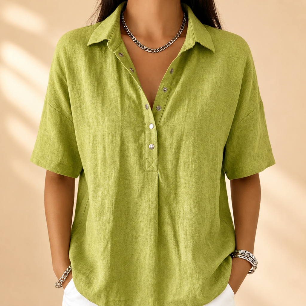 Estella | Bluse mit Kragen und V-Ausschnitt