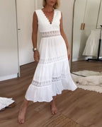 Sora™ – Ärmelloses Boho-Midikleid mit Spitzen-Details
