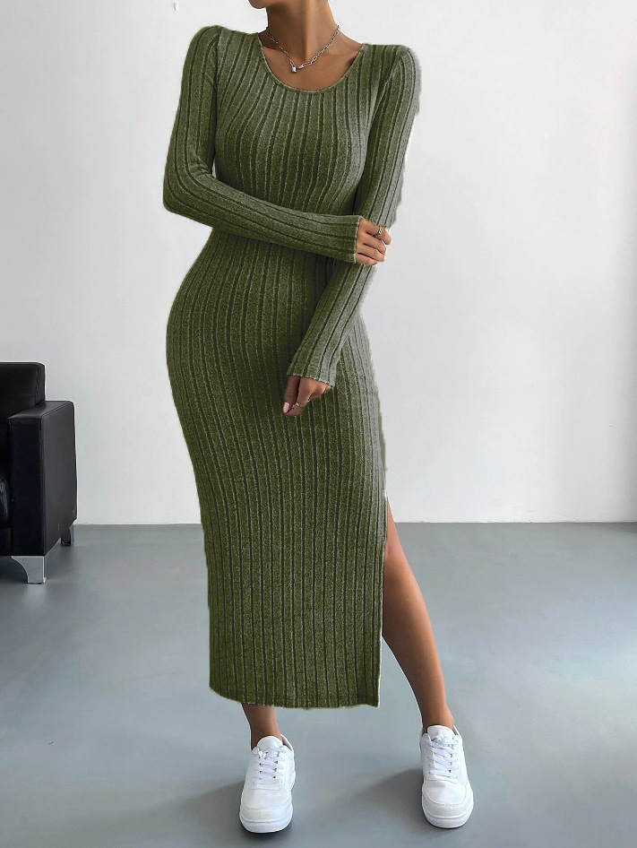 Luxe™ - Langärmliges Rippstrick Bodycon-Kleid