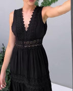 Sora™ – Ärmelloses Boho-Midikleid mit Spitzen-Details