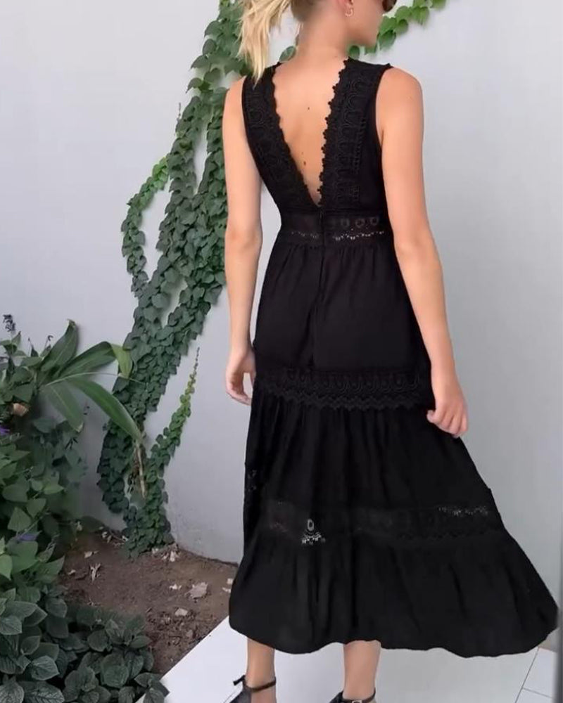 Sora™ – Ärmelloses Boho-Midikleid mit Spitzen-Details