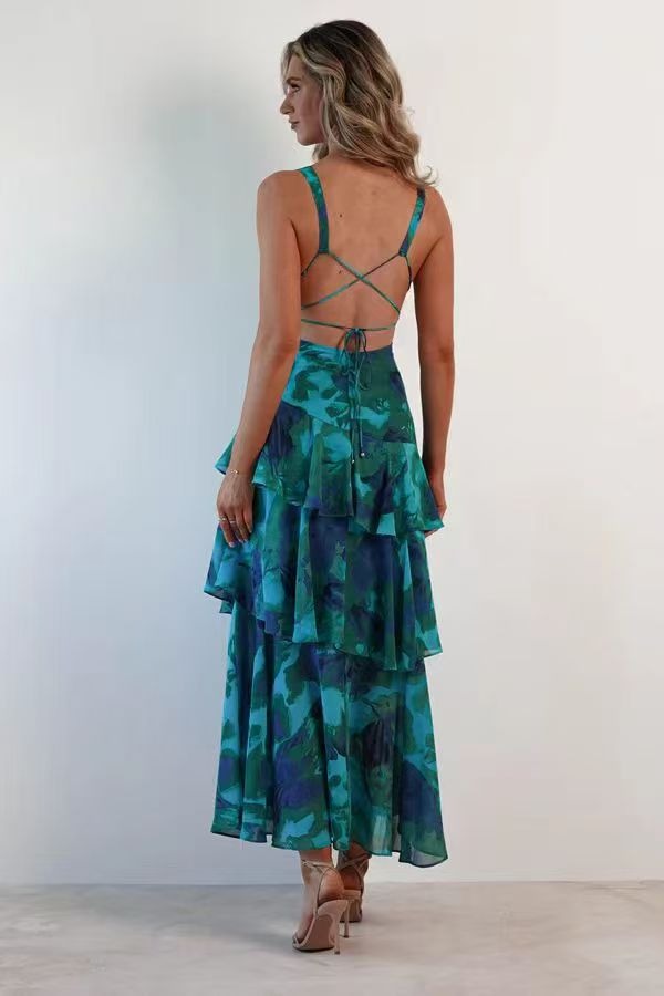 LISA | Maxi Dress with Floral Ruffles