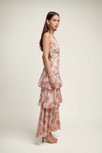 LISA | Maxi Dress with Floral Ruffles