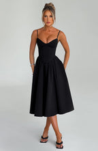 MAILEEN | Elegantes Midi-Kleid mit Korsett-Design