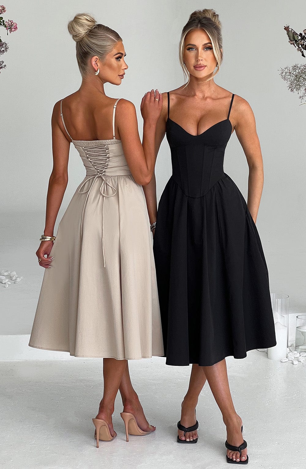 MAILEEN | Elegantes Midi-Kleid mit Korsett-Design