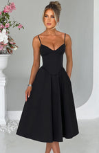 MAILEEN | Elegantes Midi-Kleid mit Korsett-Design
