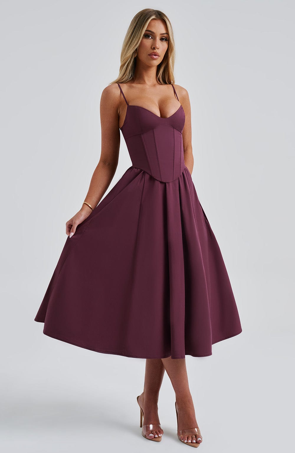 MAILEEN | Elegantes Midi-Kleid mit Korsett-Design