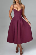 MAILEEN | Elegantes Midi-Kleid mit Korsett-Design