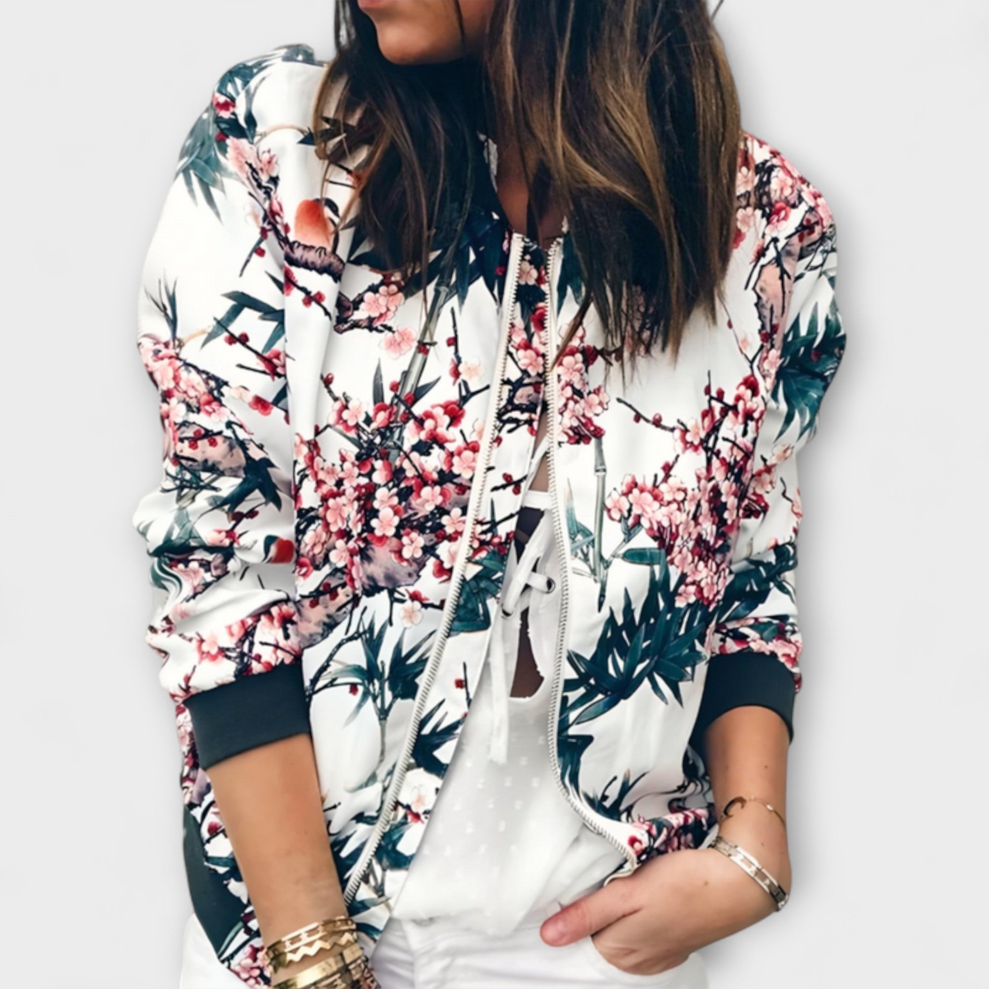 Sommerfeld™ | Kaelin – Stilvolle Bomberjacke mit floralem Muster